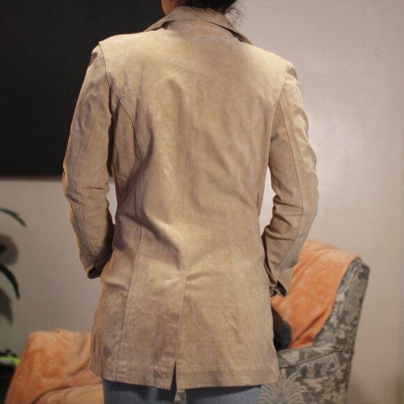 Leather Jacket  Suede Trench Coat - Picture 3 of 16